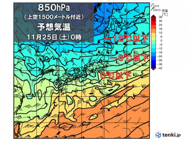 木曜は前線通過　金曜〜土曜は今季一番の寒気　広く荒天・冬の寒さ・日本海側は大雪