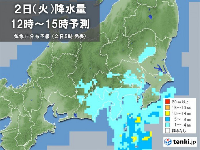 箱根など関東に雨雲迫る　急な冷たい雨にご注意を