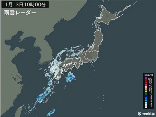日本海側で雨　能登半島は夕方から広く雨　日中は気温ほとんど上がらず　低体温症注意