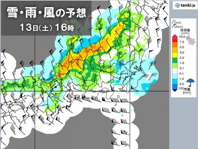 今日13日　関東で雪や雨　山沿いは大雪　北部は平地で積雪も　東京都心で初雪か