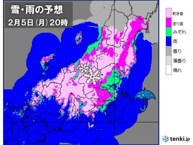 関東　5日〜6日は南岸低気圧で広く雪　平野部も積雪　内陸や山沿い中心に大雪に警戒