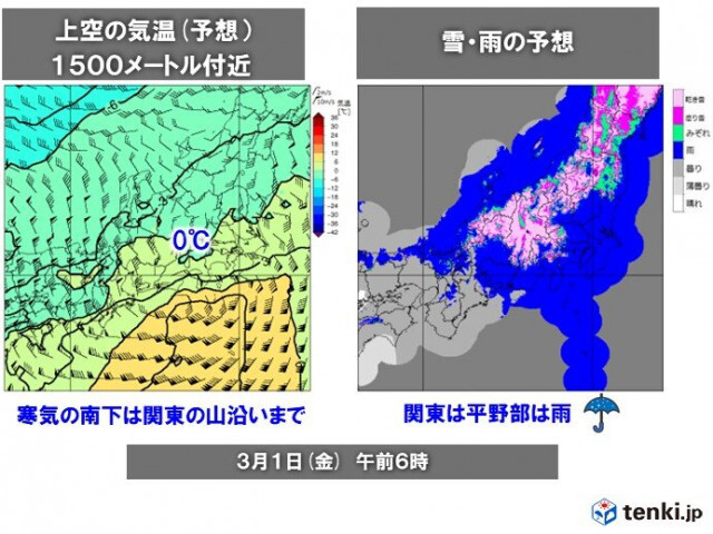 29日夜〜1日は南岸低気圧が通過　関東平野部は雨　山沿いでは大雪　荒天のおそれ