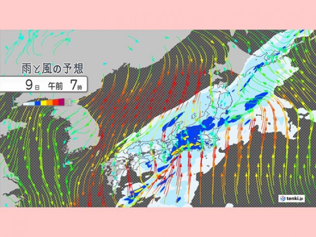東海地方　今夜から本降りの雨　明日9日は静岡県を中心に警報級の大雨の恐れ