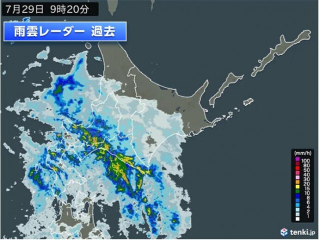 北海道で1時間に20ミリ以上の強雨　明日30日にかけ北海道と東北の日本海側で大雨