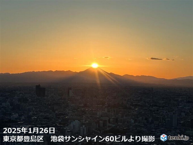 ダイヤモンド富士から一転　関東は28日明け方まで雨・みぞれ・雪　朝と昼の寒暖差大