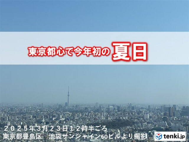 【速報】東京都心で今年初の最高気温25℃以上の夏日に