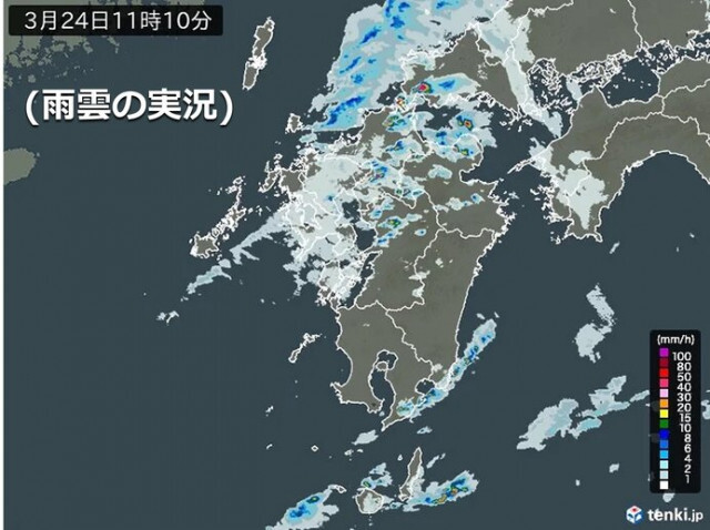 今日24日の九州、急な強い雨や落雷、突風に注意　25〜26日は本格的な黄砂飛来