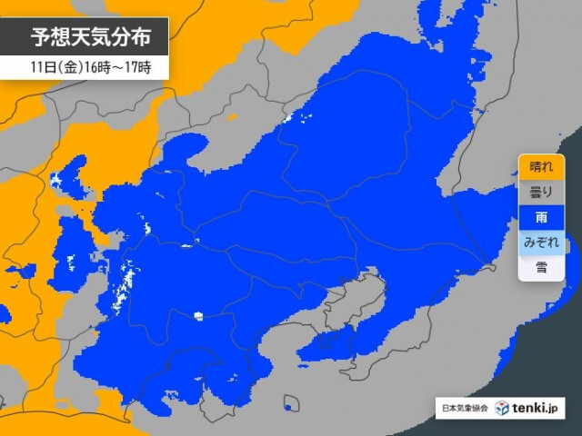 11日の関東　午後は次第に広く雨　急な激しい雨や雷雨に注意　明日12日は行楽日和