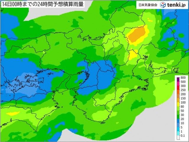 明日13日　近畿では広い範囲で雨　雨と風が強まり交通機関に影響が出る恐れも