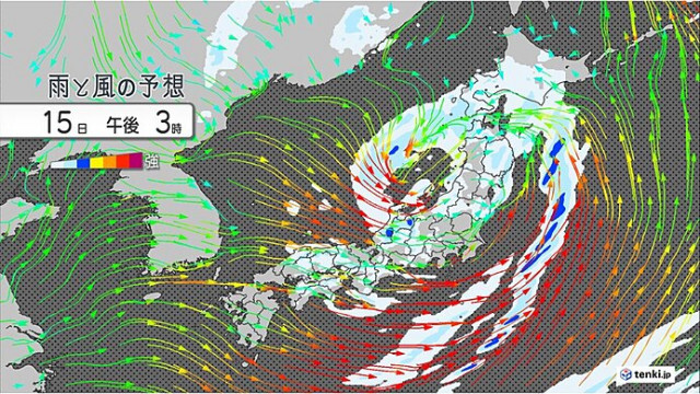 15日も西日本・東日本では落雷や突風・ひょうに注意　北陸は警報級の暴風のおそれ