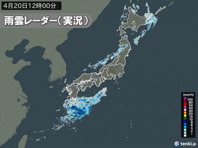 20日　列島を雨雲が通過　日本海側を中心に雷雨や強雨に注意　関東も夜は所々で雨