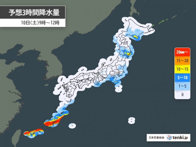 今日10日　午前中は関東で雷雨や激しい雨　沖縄は明日11日かけて警報級の大雨