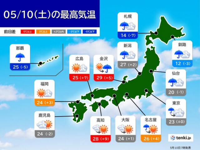 今日10日　西日本は晴れるが黄砂飛来か　北陸は真夏日も　熱中症注意