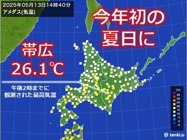 帯広などで今年初めての夏日に　北海道の花粉は飛散がピークに