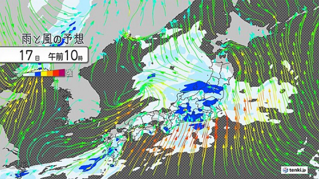 17日は九州〜関東で激しい雨　道路の冠水などに注意　九州南部は19日まで大雨か