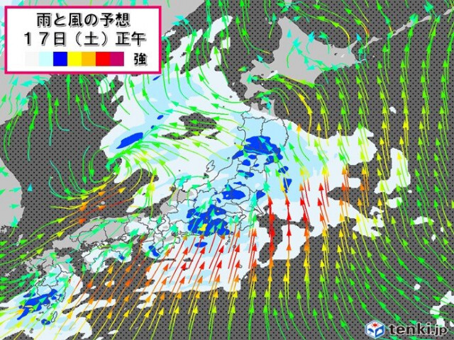 今日17日は全国的に雨　九州や東海は警報級大雨のおそれ　関東は昼前後に雨脚強まる