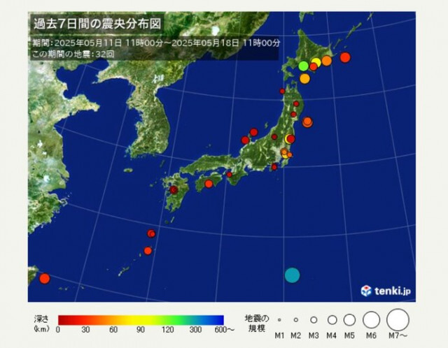 ここ1週間の地震回数　15日は北海道で最大震度4の地震　日頃から備えを