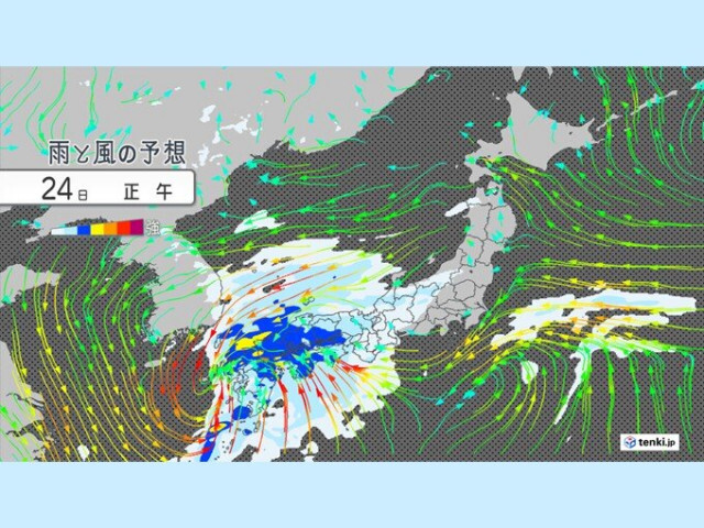 今日24日は西日本で警報級の大雨　明日25日は東〜北日本に大雨の範囲が広がる