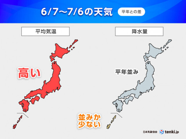 1か月予報　梅雨入り早々に大雨に警戒　蒸し暑い日も続き熱中症対策も必須