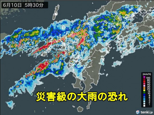 災害級の大雨の恐れ　10日は九州北部で線状降水帯発生か　中国地方〜東海も激しい雨