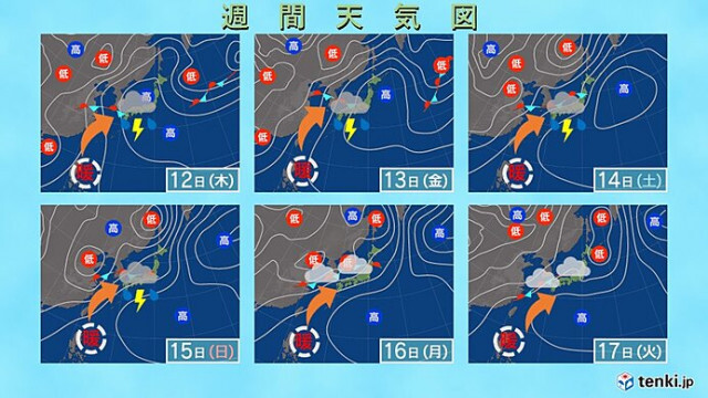 週末にかけ梅雨前線が活発化　九州から近畿を中心に線状降水帯が次々発生　大雨に警戒