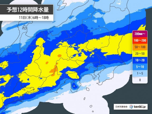 11日の関東　昼過ぎにかけて広く雨　局地的に激しい雨も　明日12日は梅雨の晴れ間