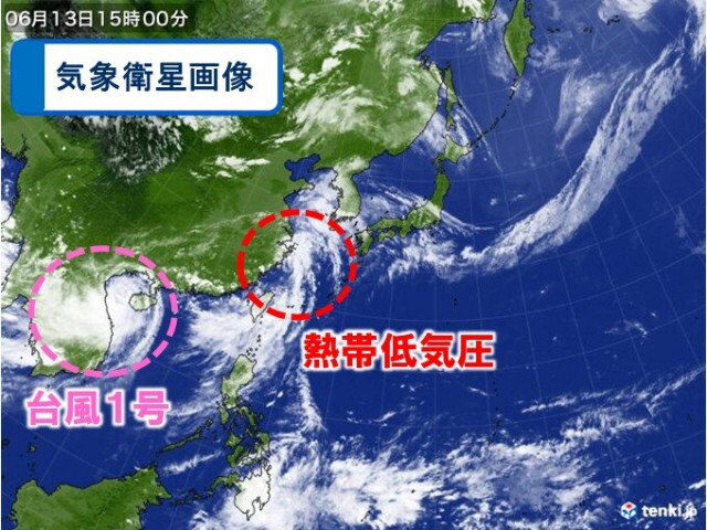 土日は熱帯低気圧が北上し梅雨前線が活発化　週明けは台風1号が姿を変えて日本に影響
