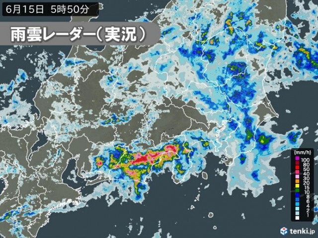 本州付近は今日15日の朝まで広く雨　関東甲信は午後も急な激しい雨や雷雨に注意
