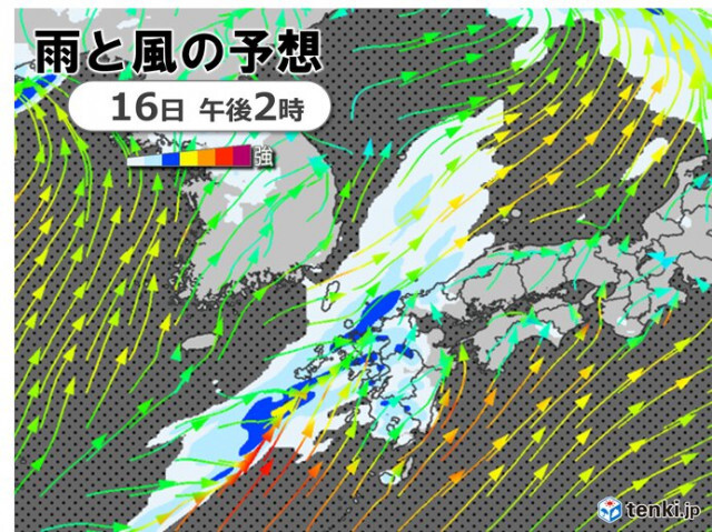 九州　台風1号の名残りで、16日午後は激しい雨や雷雨　17日からさらに厳しい暑さ