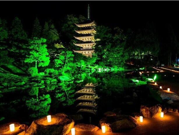 国宝・瑠璃光寺五重塔をキャンドルでライトアップ！山口県山口市で「山口ゆらめき回廊」が開催