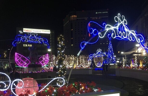 岡山が光のまちに、岡山駅一帯で「MOMOTAROH FANTASY 2020」「冬のおかやま桃太郎まつり」開催