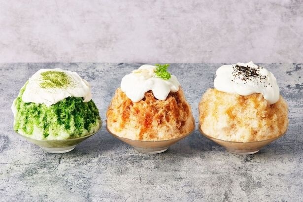 お茶専門カフェ「THREE TEA CAFE トレインチ自由が丘店」にティージェラート入り3種のお茶のかき氷「茶氷」が新登場