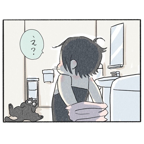 ねこが飼い主のお風呂を待ってくれるのは、お風呂上りにおやつが貰えるとわかっているから…!?【作者に聞く】