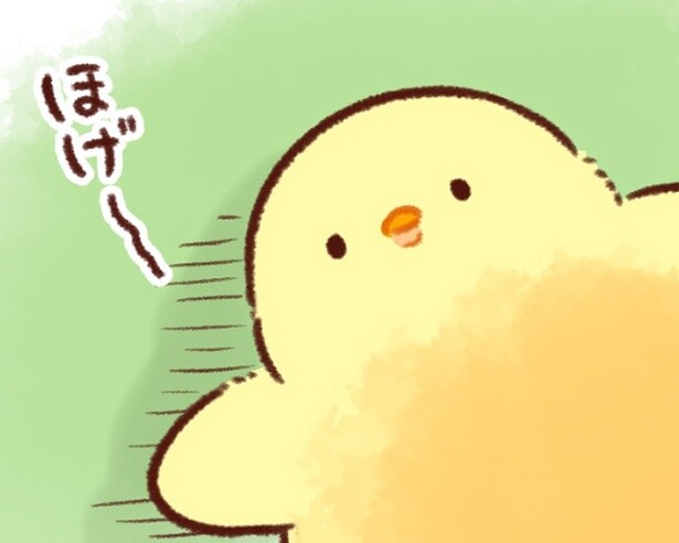 【癒やし】「冬に飽きた…」無気力な姿に思わず共感!?SNSで話題のヒヨコがバレンタイン仕様に。“チョコ化”した姿がおいしそう【作者に聞いた】