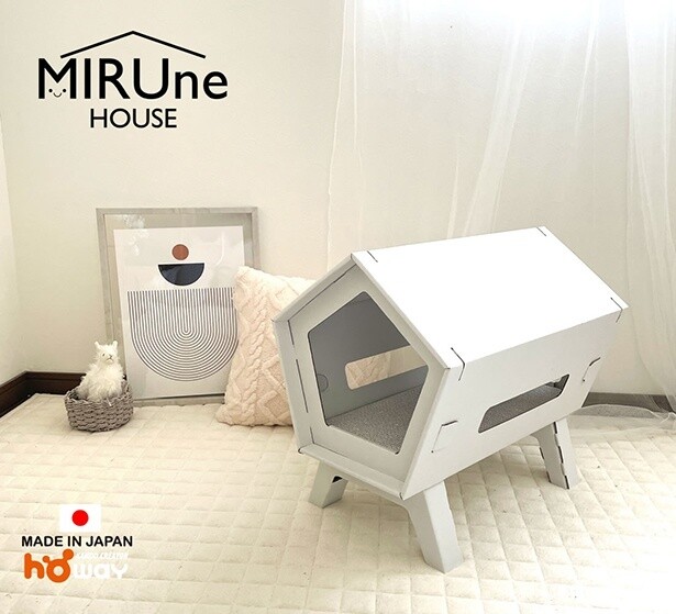愛猫家必見！超耐久爪とぎ「MIRUne」に、高床式でおしゃれなデザインの専用ハウス「MIRUneHOUSE」が登場