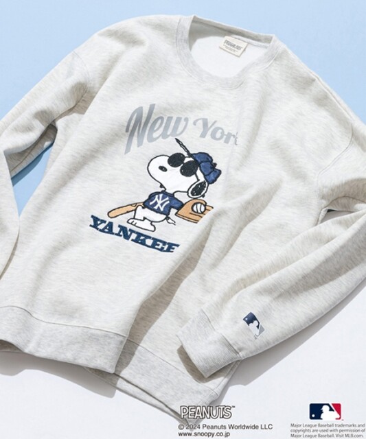 メジャーリーガーに扮するスヌーピーがキュート！JEANS MATEからPEANUTS×MLBオリジナルデザインのスウェットが登場