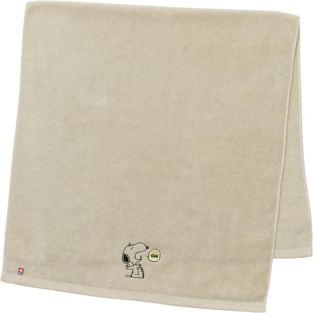 ふわっと軽い手触りがたまらない！スヌーピーの刺繍が可愛らしい【西川】のバスタオルがAmazonに登場中‼
