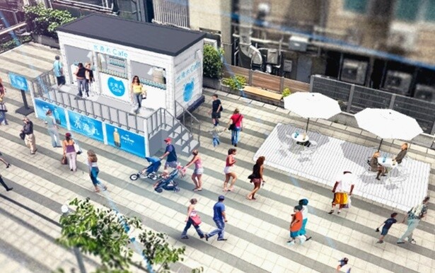 渋谷の街に海の家が出現!?夏を感じる新スタイルのコーヒー体験ができる、UCC「水淹れCafe」が期間限定でオープン