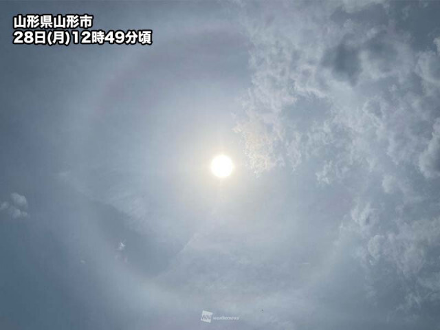 東北や北海道でハロが出現　天気の下り坂を示唆