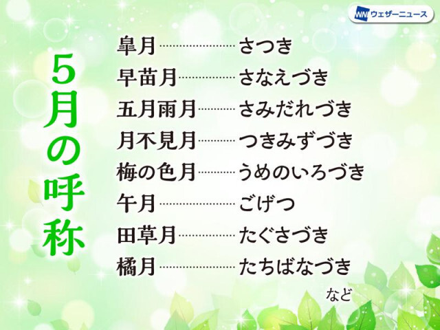 皐月、五月雨月、月不見月…　5月の呼称いろいろ