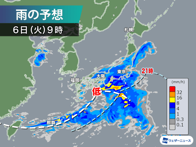 GW最終日は朝から広範囲で本降りの雨　西日本は一旦やんでも再び雨に