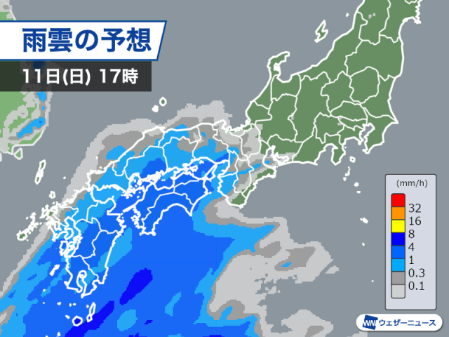 明日は西日本の太平洋側中心に雨　関東も夕方以降は雨の可能性