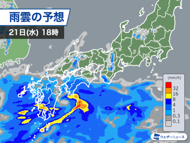 明日は梅雨前線が北上　九州や太平洋側は強雨や大雨に注意
