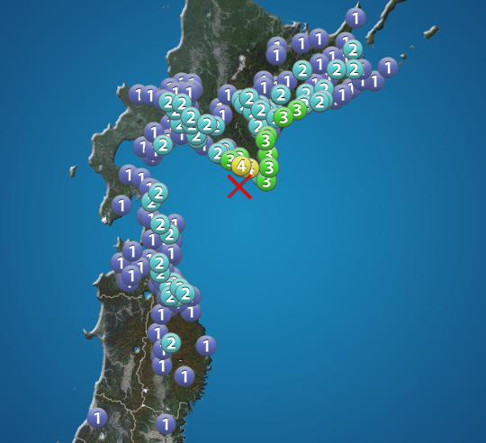 北海道　浦河沖でM5.6の地震　最大震度4　津波の心配なし