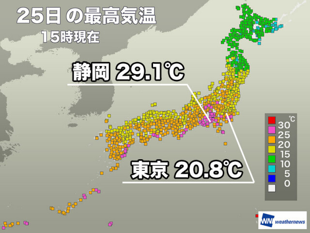 西・東日本太平洋側で夏日のところも　明日も過ごしやすい体感