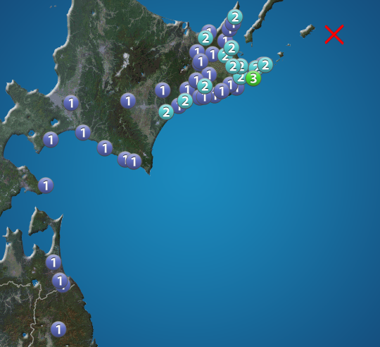 北海道東方沖でM5.4の地震　最大震度3　津波の心配なし