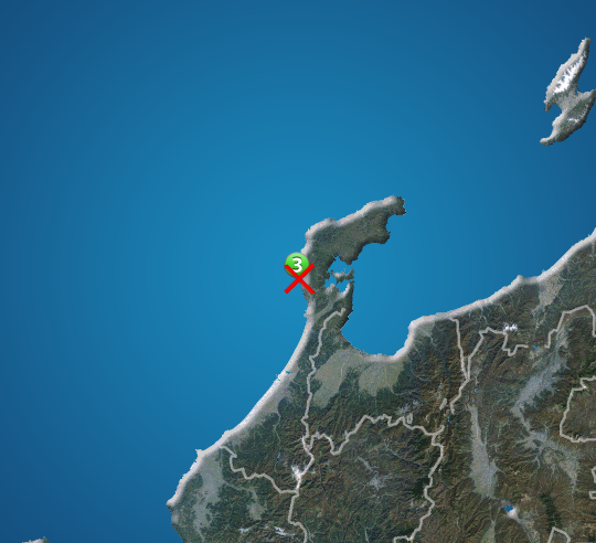 能登半島沖でM2.9の地震　最大震度3　津波の心配なし