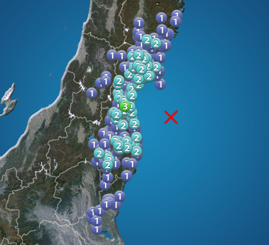 福島県沖でM4.6の地震　宮城県角田市で震度3　津波の心配なし
