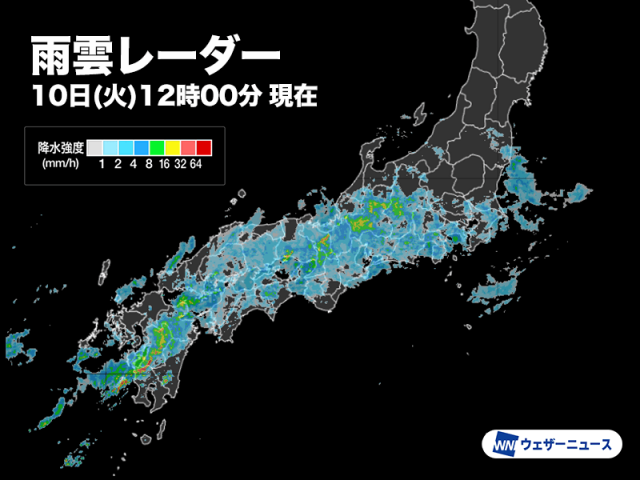 九州の活発な雨雲はゆっくり南下 強雨の中心は熊本県や大分県に