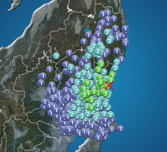 茨城県北部でM4.3の地震　東北地方と関東地方で震度3　津波の心配なし